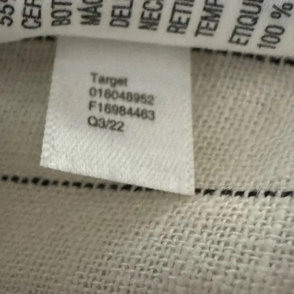 A NEW DAY linen blend wide leg pin striped pants ivory trousers womens size 4 - Picture 11 of 12